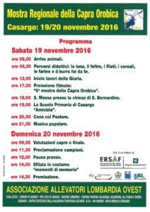 Locandina XXVI Mostra della capra Orobica